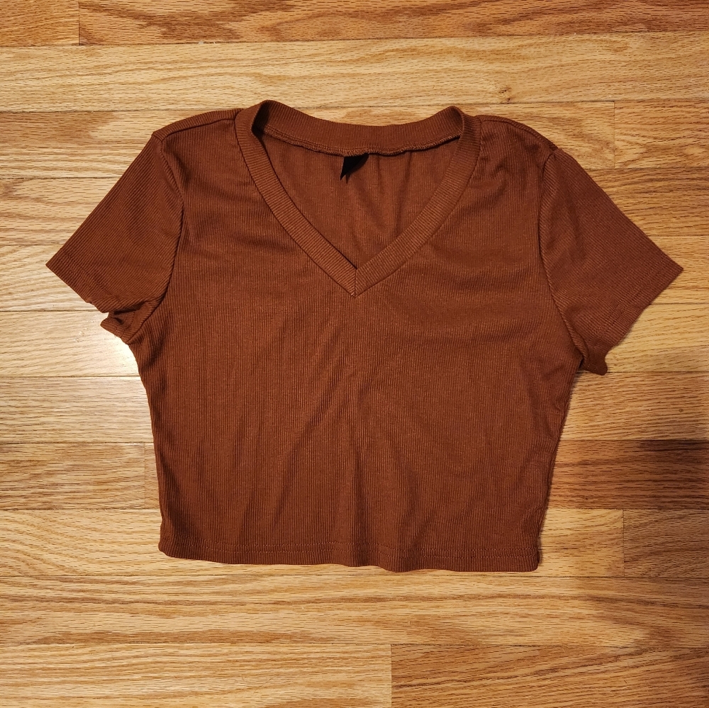 Ribbed Rust Crop Top